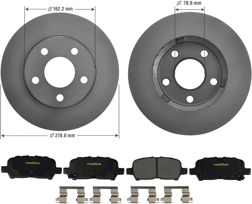 Front Brake Rotors & Ceramic Pads Kit for 99-05 Pontiac Montana