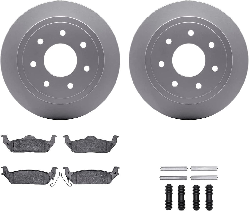 Rear Geospec Brake Rotors with Ultimate Duty Performance Brake Pads Includes Hardware 4412-54050