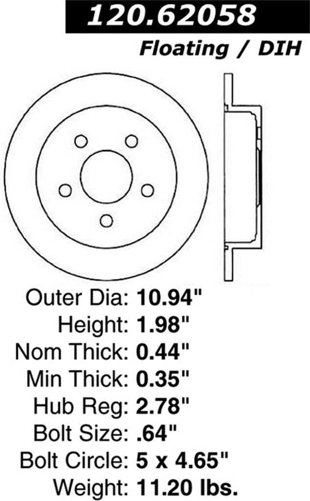 127.62058L Rear Left Sport Drilled/Slotted Brake Rotor