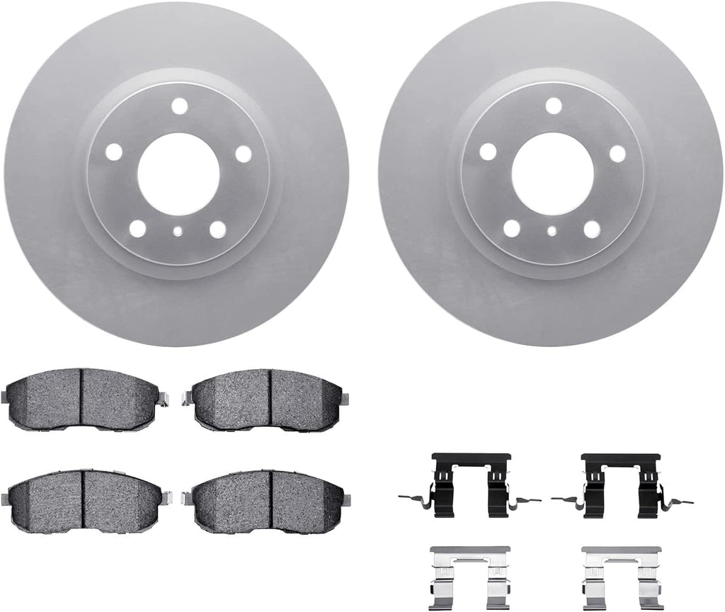 Front Geospec Brake Rotors with 5000 Euro Ceramic Brake Pads Includes Hardware 4612-68000