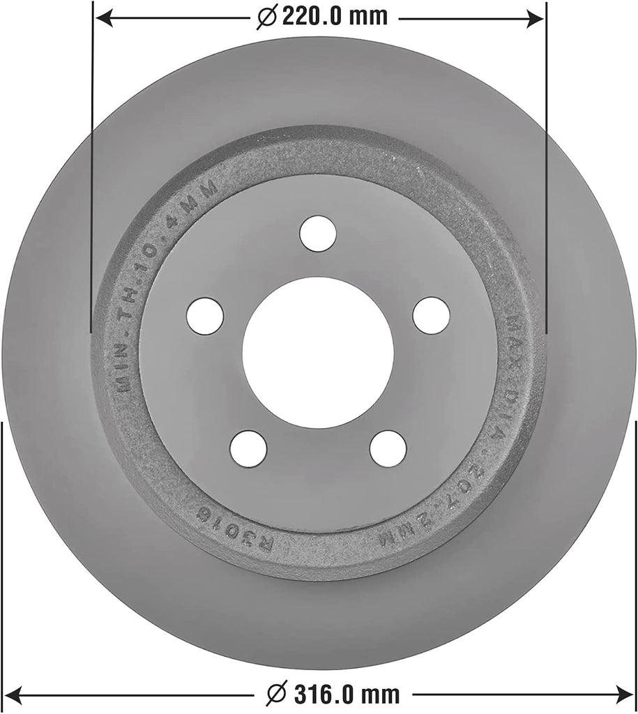 Rear Brake Rotors Carbon-Ceramic Pads for 07-12 Dodge Nitro 08-12 Jeep Liberty