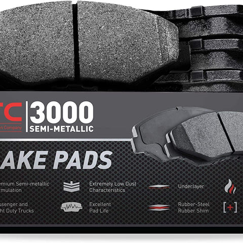 3000 Semi-Metallic Brake Pads 1311-0915-10-Front Set for 2000-2009 Audi A4, 2004-2009 Audi S4, 2005-2009 Audi A4 Quattro, 2005-2011 Audi A6 Quattro, 2006-2011 Audi A6