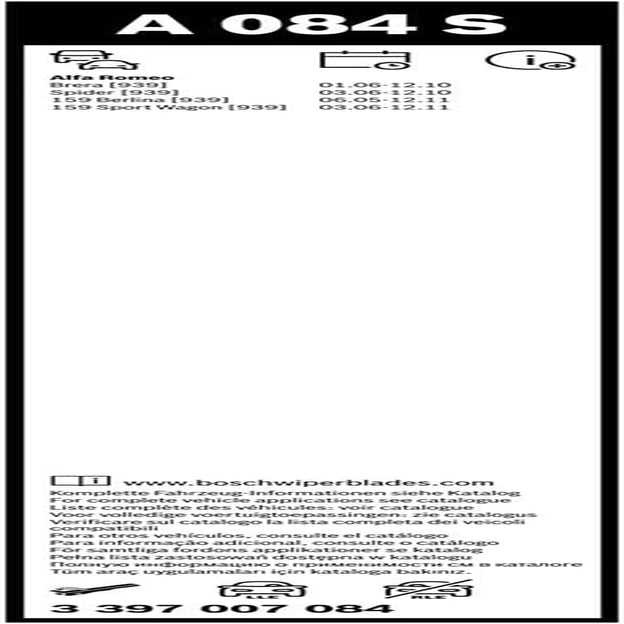 Bosch Wiper Blade Aerotwin A084S, Length: 575Mm/450Mm – Set of Front Wiper Blades
