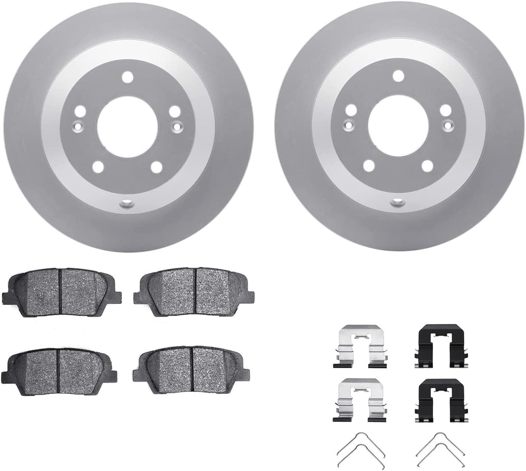 Rear Geospec Brake Rotors with 5000 Advanced Brake Pads Includes Hardware 4512-03174