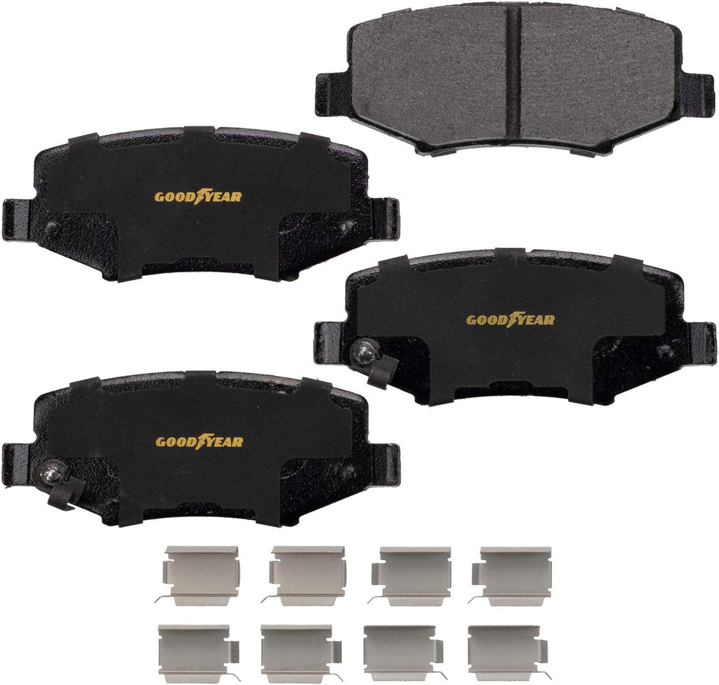 Brakes GYD1274 Truck & SUV Carbon Ceramic Rear Disc Brake Pads Set Vehicle Replacement Part for Dodge Nitro, Liberty, Wrangler, & Wrangler JK