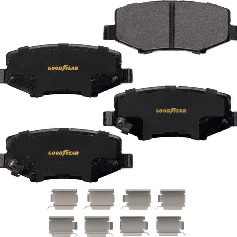 Brakes GYD1274 Truck & SUV Carbon Ceramic Rear Disc Brake Pads Set Vehicle Replacement Part for Dodge Nitro, Liberty, Wrangler, & Wrangler JK