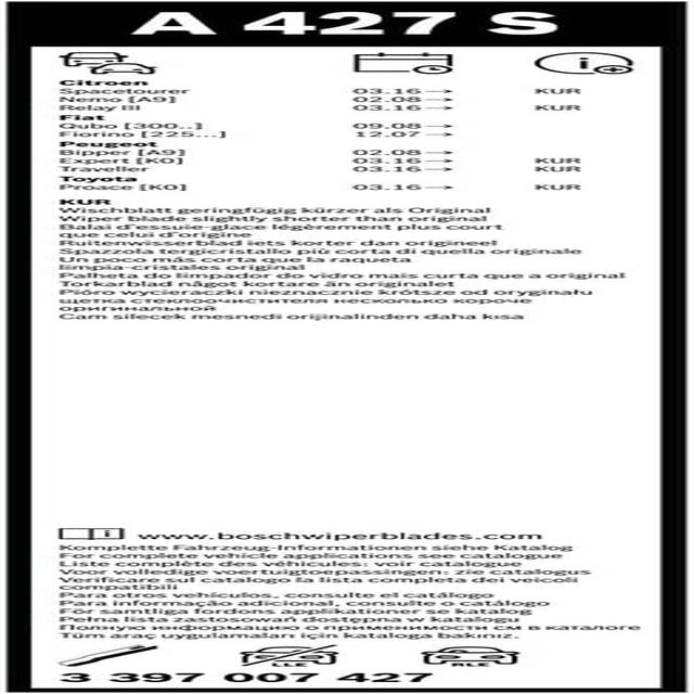 Wiper Blade Aerotwin A427S, Length: 650Mm/475Mm − Set of Front Wiper Blades