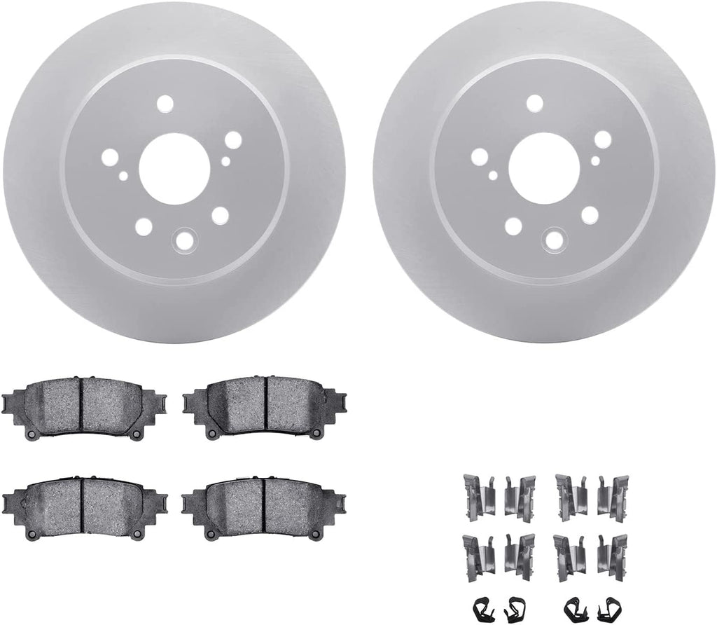 Rear Geospec Brake Rotors with 5000 Advanced Brake Pads Includes Hardware 4512-75055