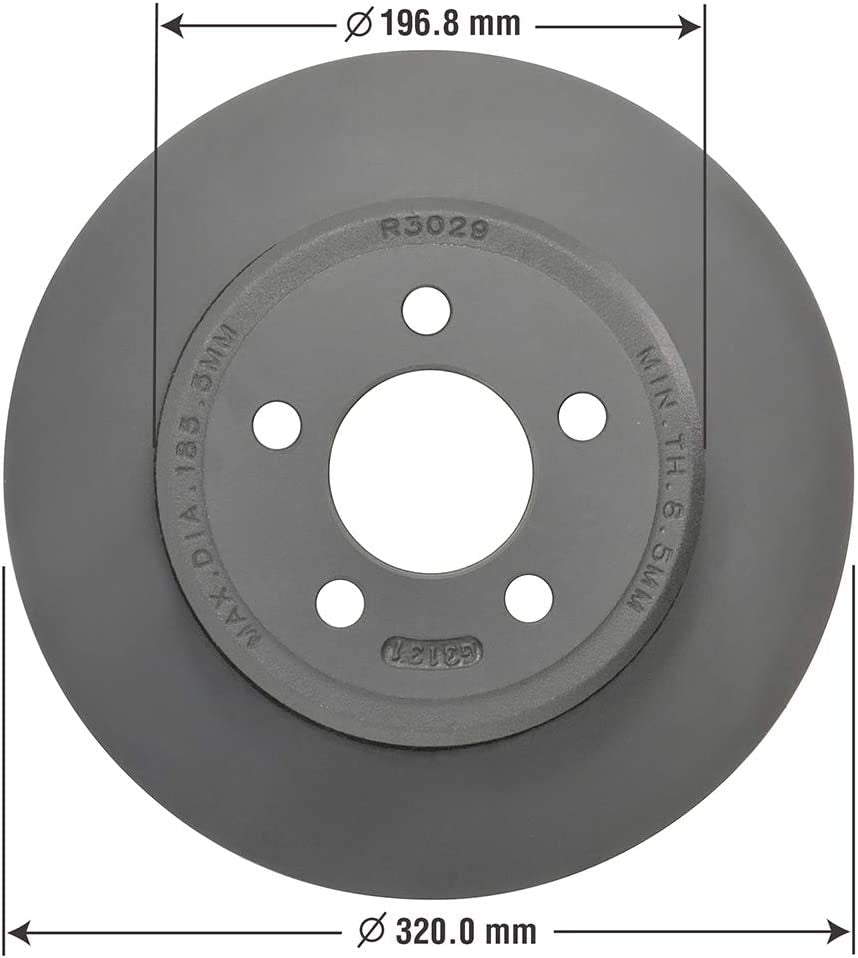 GYD667 Truck and SUV Carbon Ceramic Rear Disc Brake Pads Set Bundle with  2142012GY 2 Pack Truck and SUV Premium Antiox Coated Rear Brake Rotor