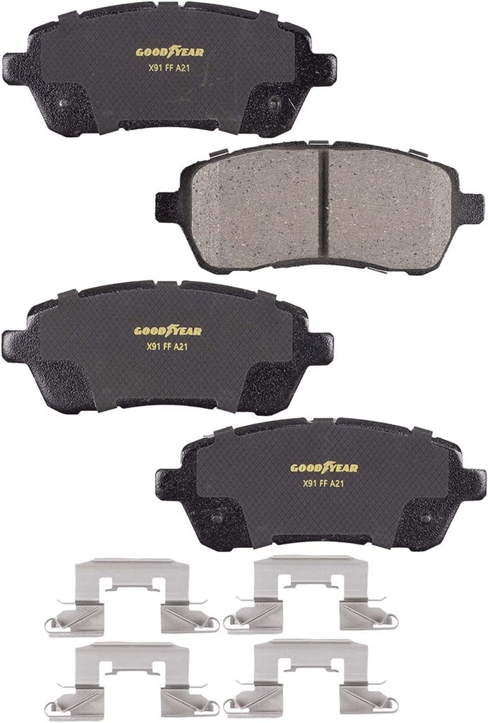 Front Brake Rotors & Ceramic Pads Kit for 2011-2019 Ford Fiesta