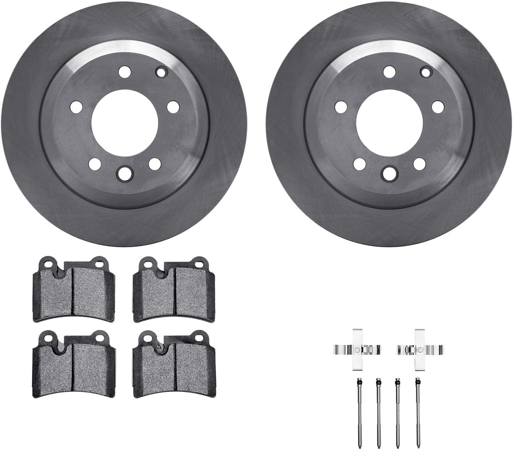 Rear Brake Rotors with 5000 Advanced Brake Pads Includes Hardware 6512-74429