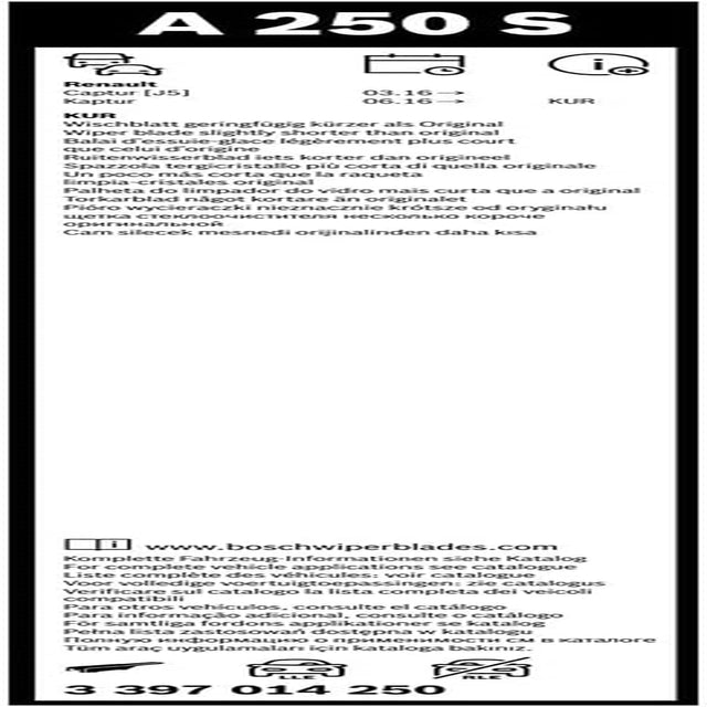 Bosch Aerotwin 3397014250 Wiper Blade A250S