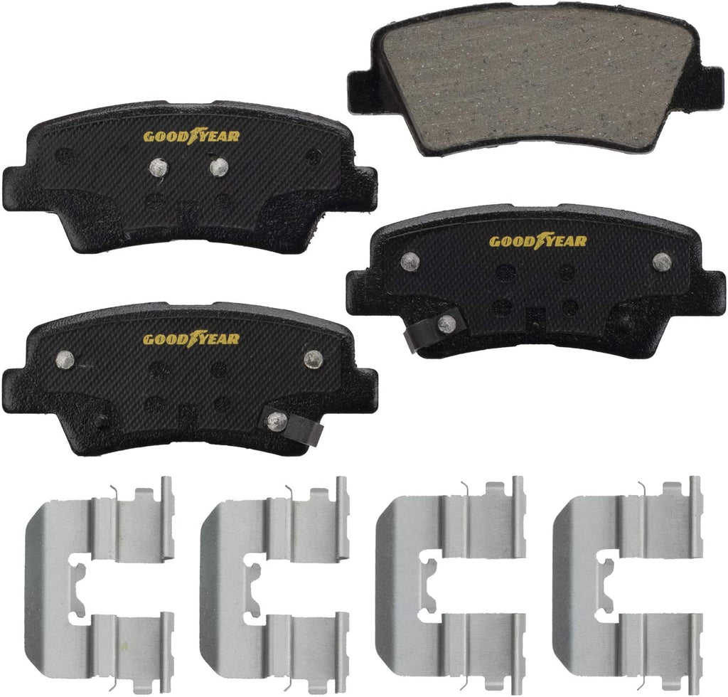 Rear Brake Rotors & Ceramic Pads Kit for 2010-2013 Kia Soul Goodyear PRK3637R