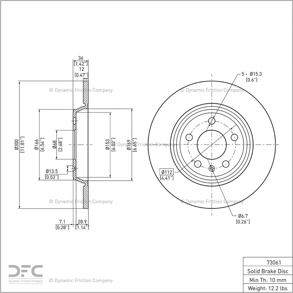 Rear  GEOSPEC Coated Brake Rotor 604-73061 (1)