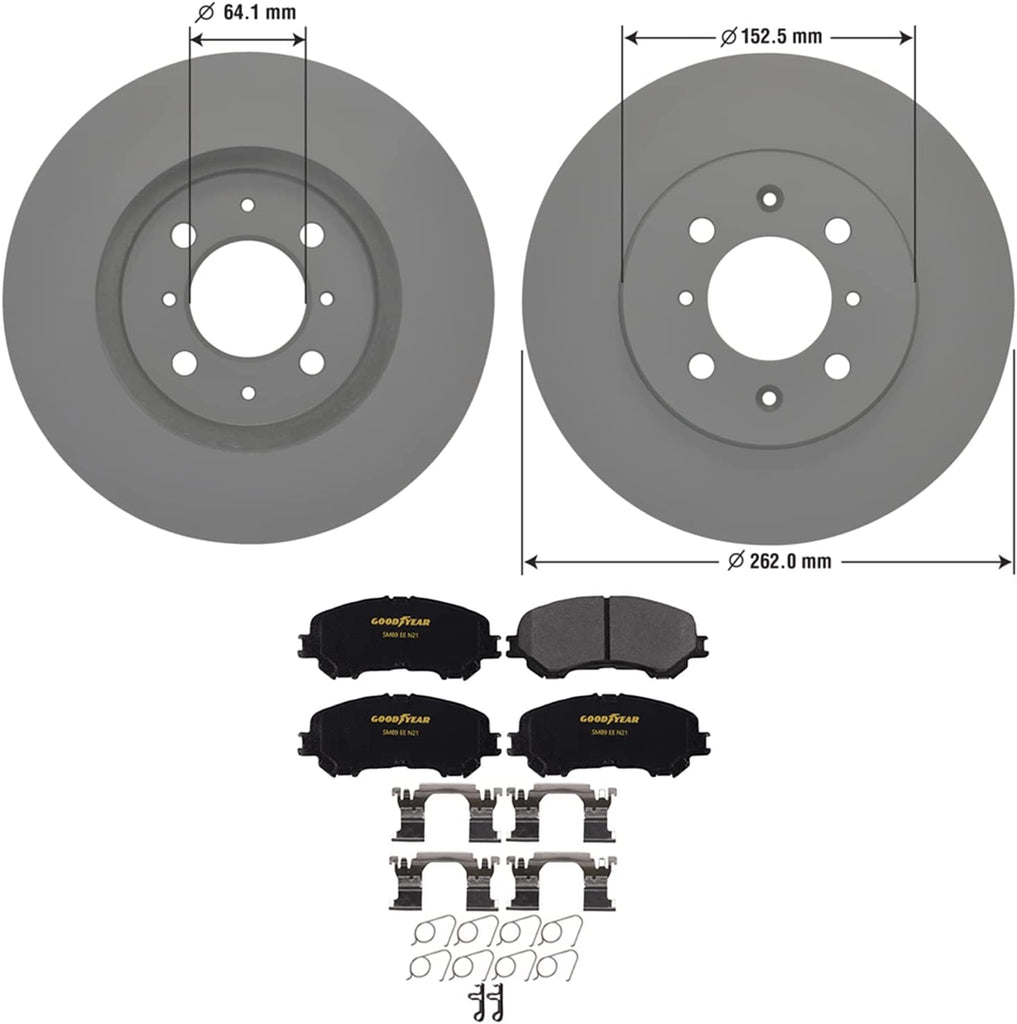 Front Brake Rotors & Ceramic Pads Kit for 90-93 Acura Integra