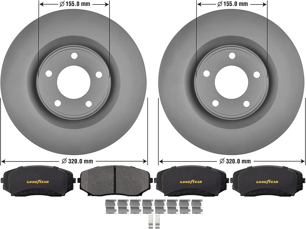 Front Brake Rotors Carbon-Ceramic Pads for 2007-14 Ford Edge 2007-15 Lincoln MKX