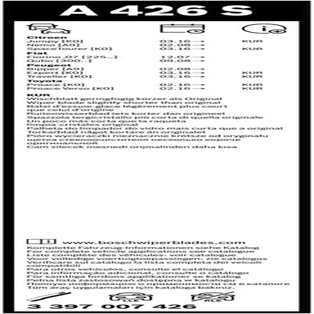 Wiper Blade Aerotwin A426S, Length: 650Mm/475Mm – Set of Front Wiper Blades - Only for Left-Hand Drive (EU)