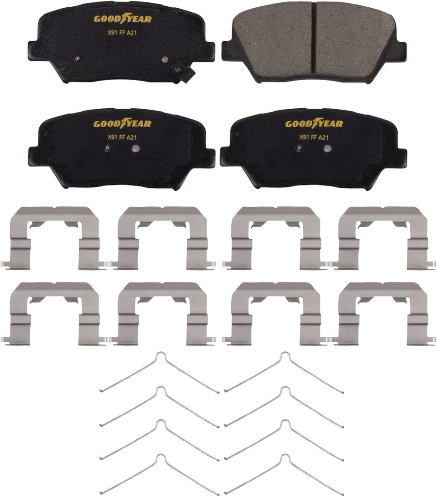 Premium Front Brake Pads for 17-18 Hyundai Santa Fe Sport 16-19 Kia Sorento
