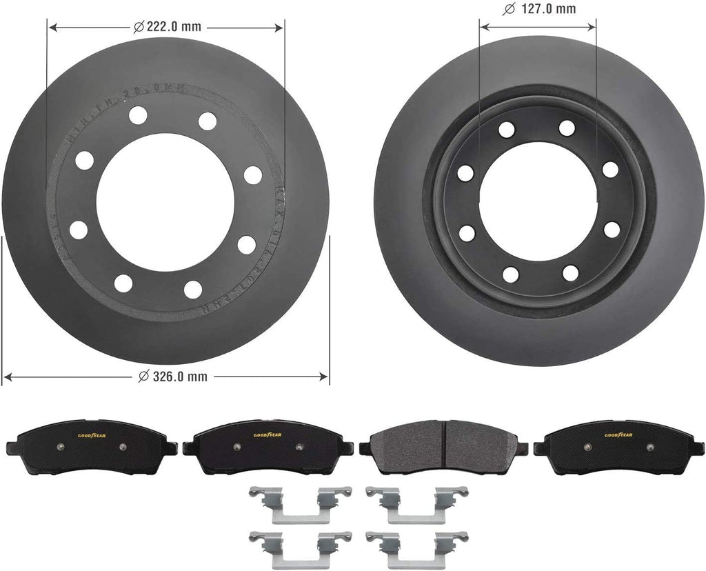 Vehicle Rear Brake Bundle with Truck and SUV Carbon Ceramic Rear Disc Brake Pads Set and Antiox Coated Rear Brake Rotors