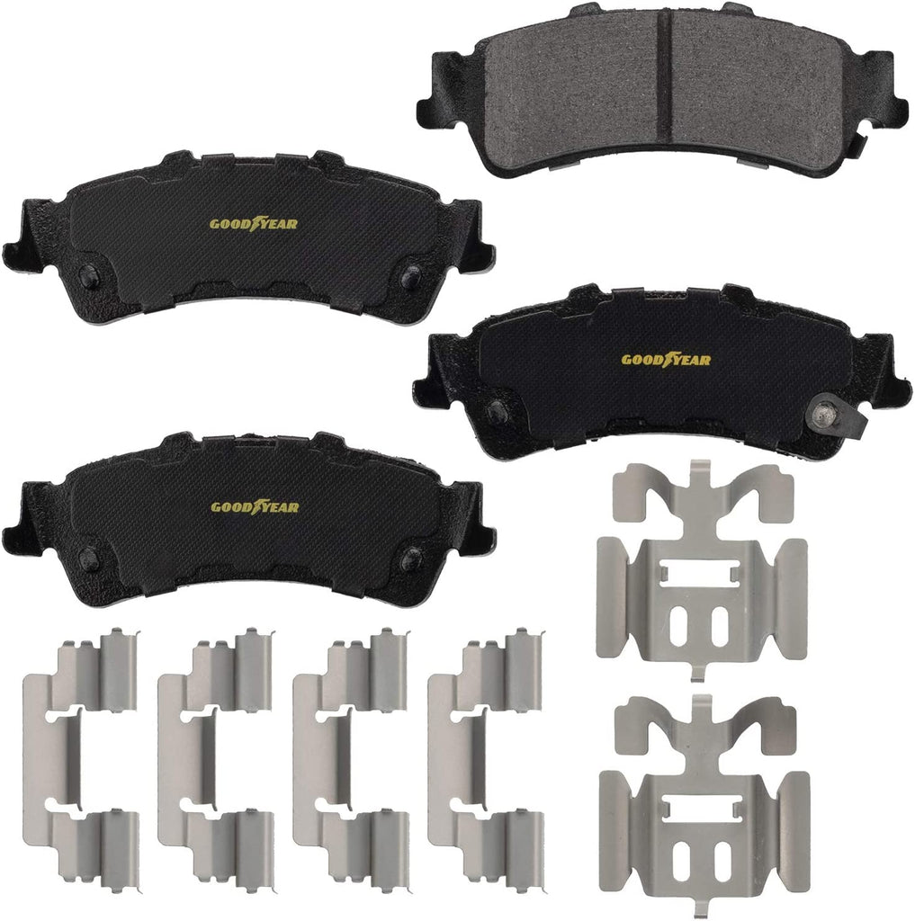 Rear Brake Rotors & Ceramic Pads Kit for GMC & Chevy Trucks Goodyear PRK47694R