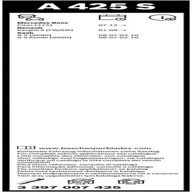 Wiper Blade Aerotwin A425S, Length: 600Mm/550Mm − Set of Front Wiper Blades