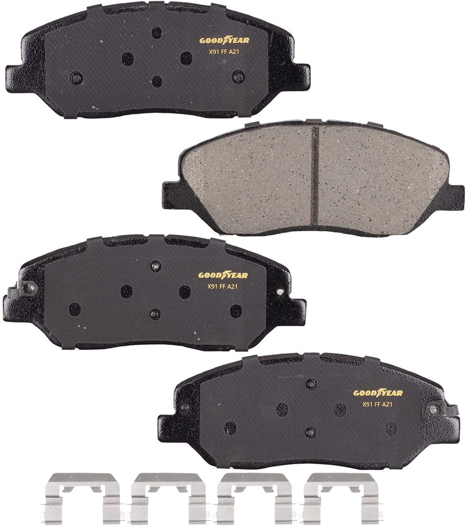 Front Brake Rotors & Ceramic Pads Kit for 2013-2019 Hyundai Santa Fe XL Goodyear