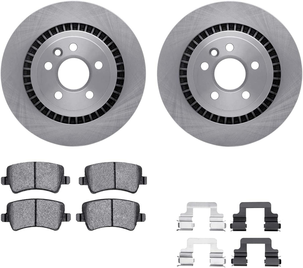 Rear Brake Rotors with 5000 Euro Ceramic Brake Pads Includes Hardware 6612-27243