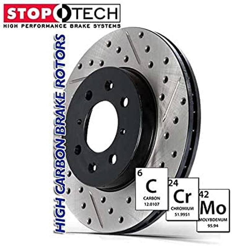 Stoptech 127.45048R Cross Drilled Slotted Disc Brake Rotor