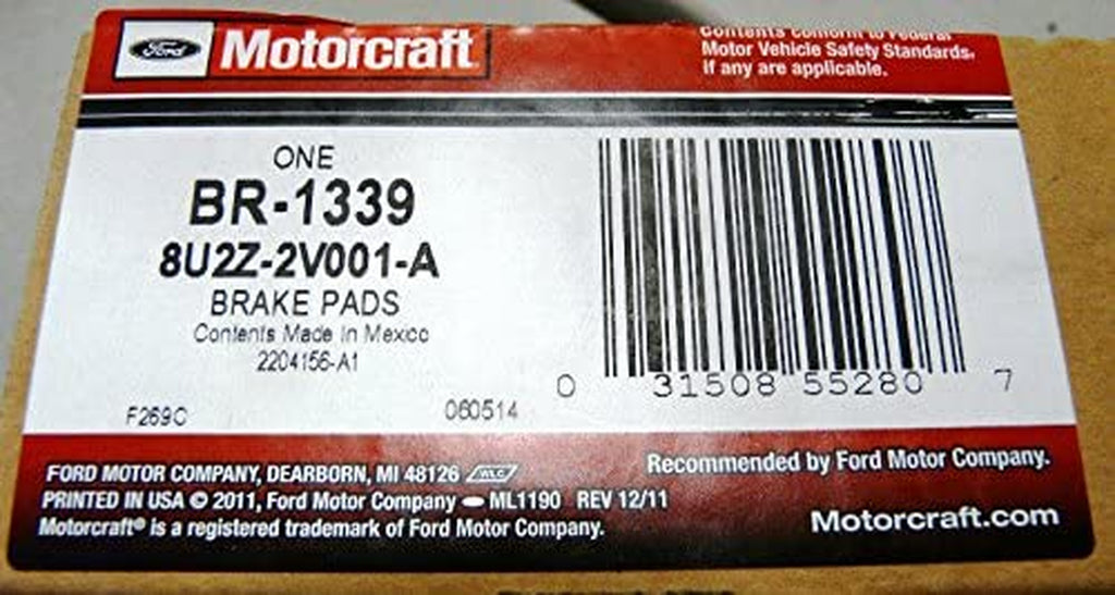 Oem Factory 2008 2009 2010 2011 2012 2013 2014  Focus Motorcraft Brake Front Pads Shoes Disc Br-1339