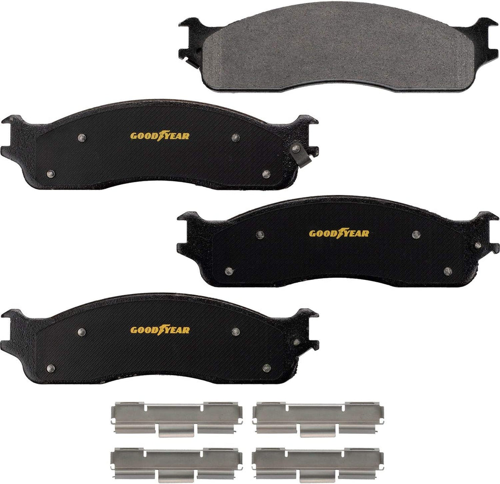 Goodyear anti Ox Polished Front Brake Kits Rotors & Ceramic Pads for Dodge & More PRK40653F