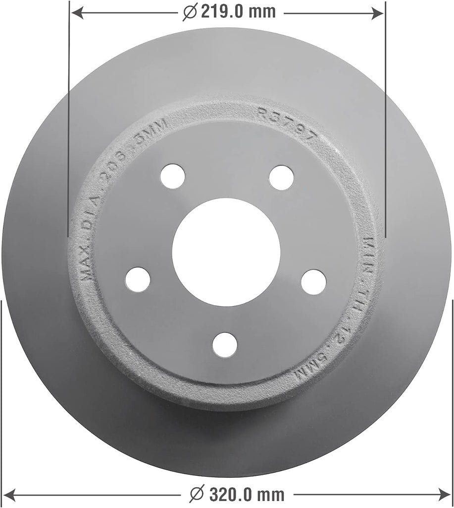 Rear Brake Rotors & Carbon-Ceramic Pads Kit for Jeep Commander Grand Cherokee
