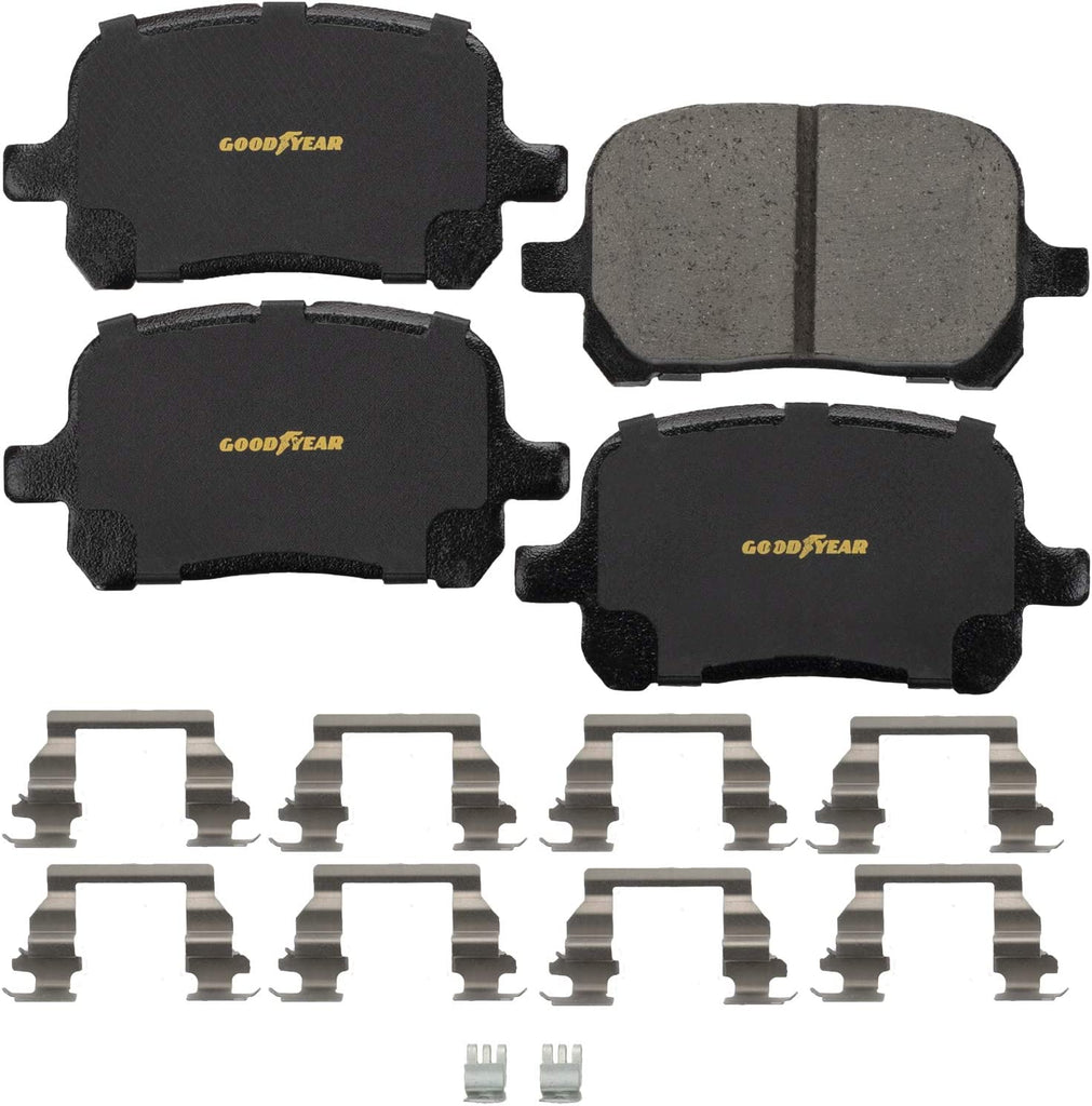 GYD707 Premium Ceramic Automotive Front Disc Brake Pads Set and 212742GY Premium Antiox Automotive Vehicle Front Brake Rotor (2 Pack)