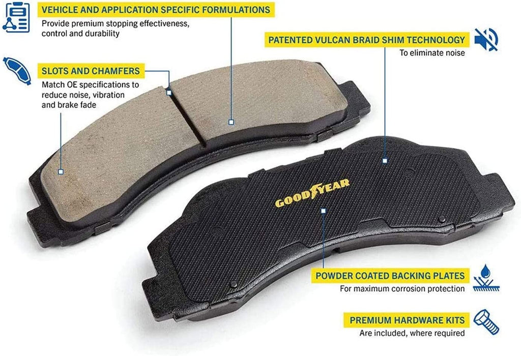 GYD784 Automotive Carbon Ceramic Truck and SUV Front Brake Pads and 2144036GY Antiox Automotive Vehicle Vented Front Brake Rotor (2 Pack)