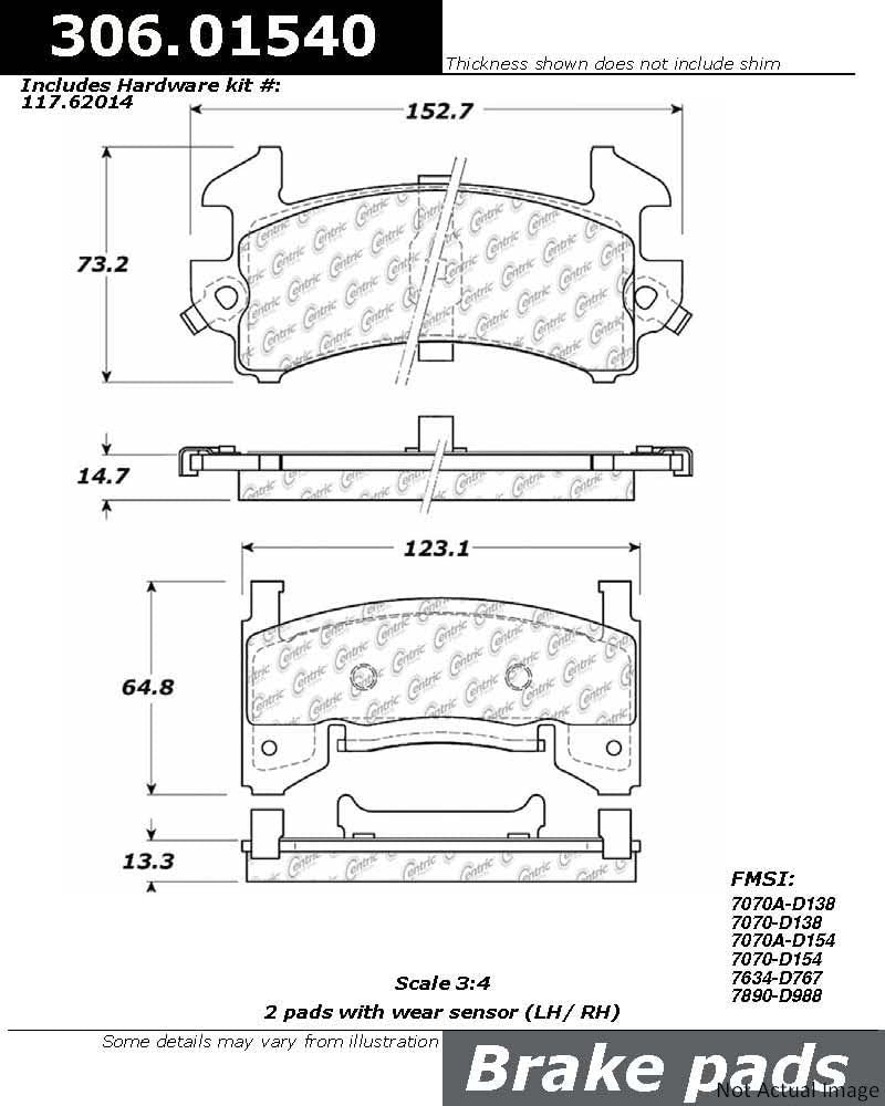 Centric 306.01540 Disc Brake Pad