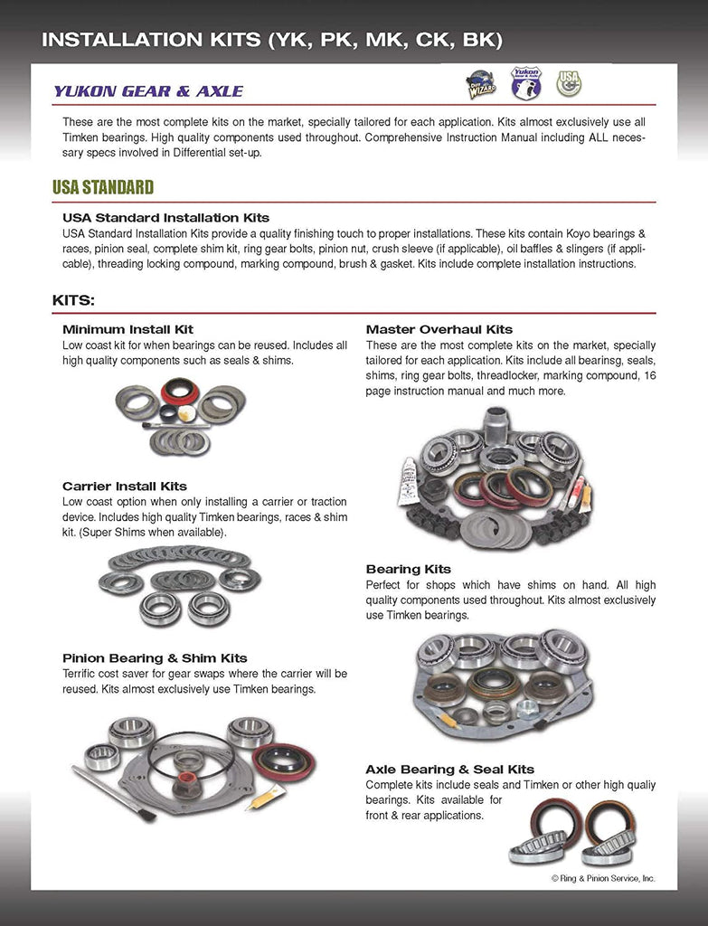 USA Standard Gear (ZK C9.25-R-B) Master Overhaul Kit for Chrysler 9.25 Rear Differential