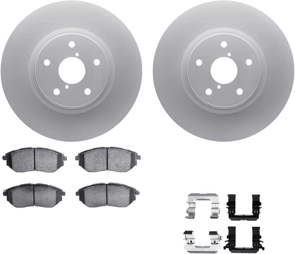 Front Geospec Brake Rotors with 5000 Euro Ceramic Brake Pads Includes Hardware 4612-13026