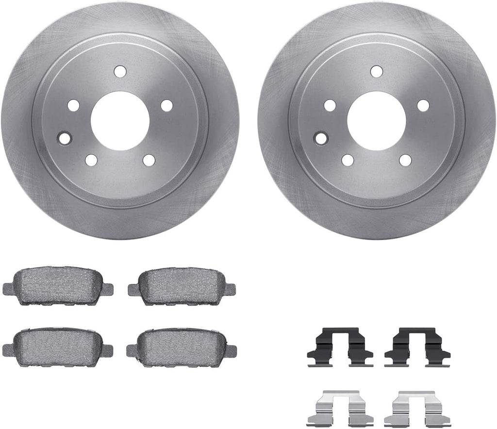 Rear Brake Rotors with 5000 Advanced Brake Pads Includes Hardware 6512-67338