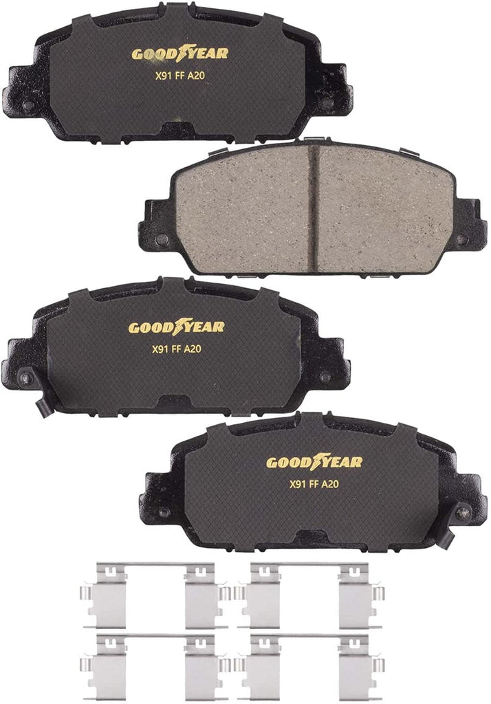 Premium Front Brake Pads for 2018-2019 Honda Accord 2017-2021 HRV Goodyear D1654