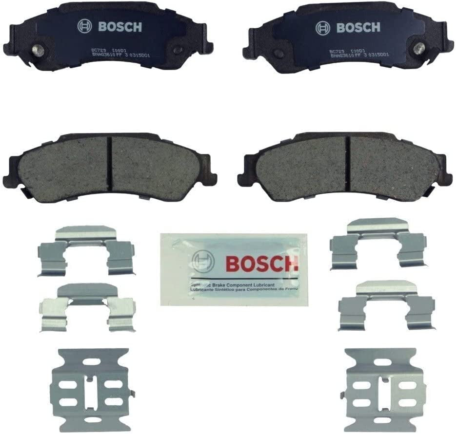 BC729 Quietcast Premium Ceramic Disc Brake Pad Set for Chevrolet: 1997-05 Blazer, 1997-04 S10; GMC: 1997-05 Jimmy, 1997-04 Sonoma; Isuzu: 1998-00 Hombre; Oldsmobile: 1997-01 Bravada; Rear