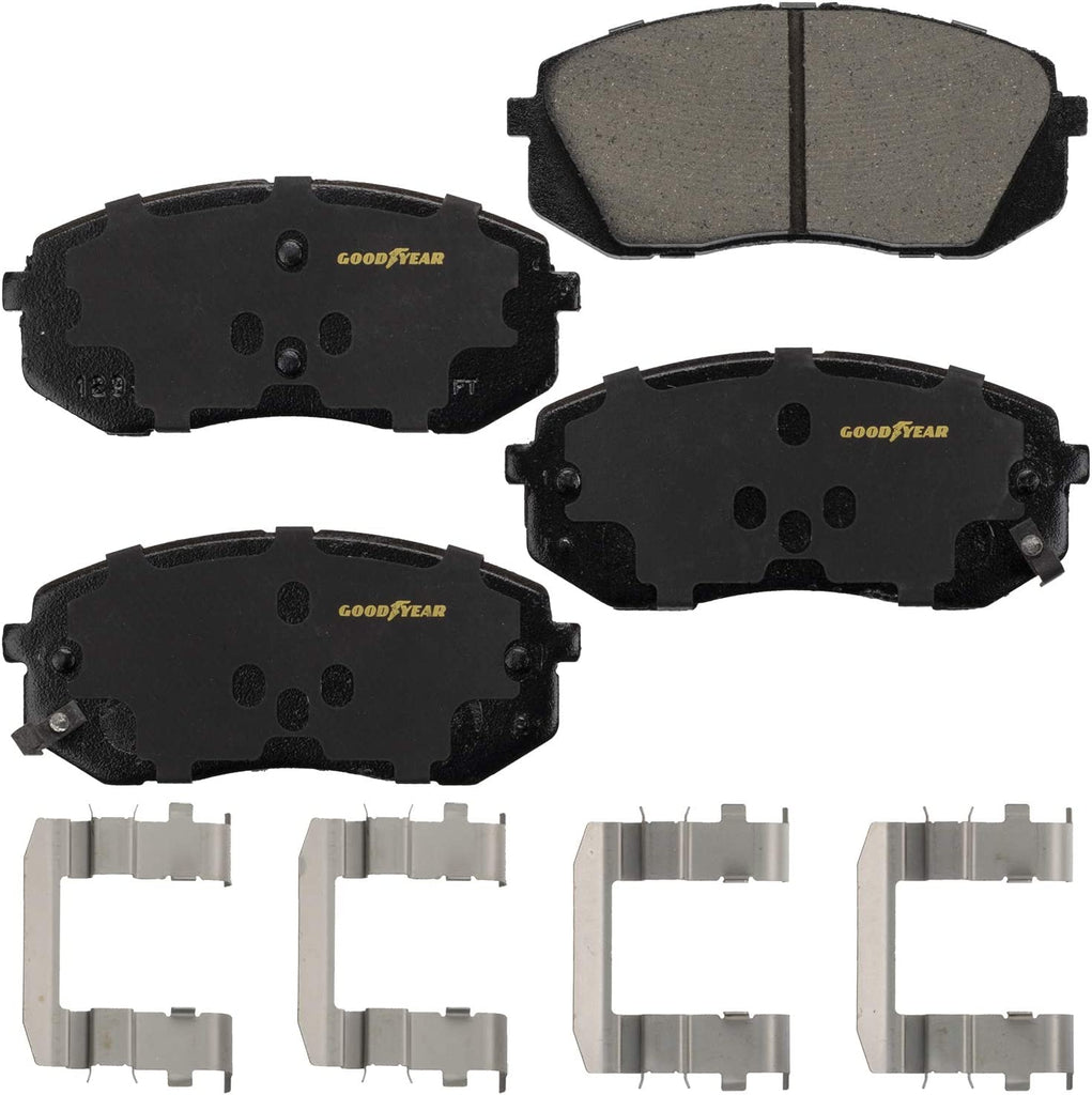Front Brake Rotors Ceramic Pads for Hyundai Elantra GT Sonata Veloster Goodyear