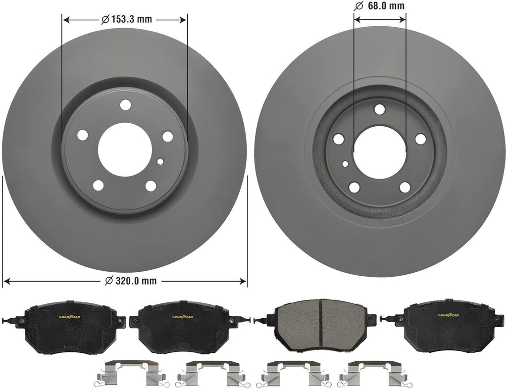 Front Brake Rotors & Ceramic Pads Kit for Nissan Murano Infiniti FX35 & More