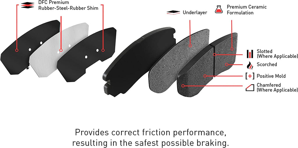 Front Brake Rotors-Drilled and Slotted-Silver with 3000 Series Ceramic Brake Pads 7302-42003