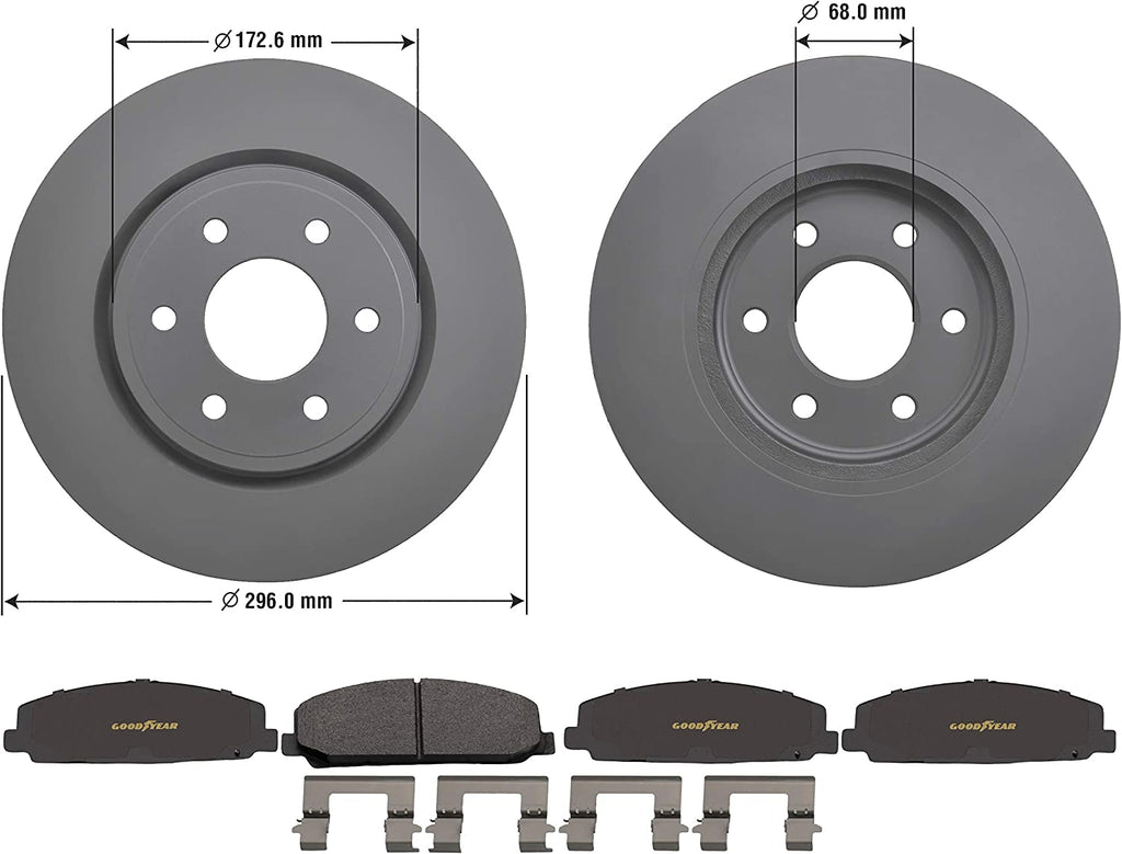 PRK67810F, Front Truck & SUV Brake Bundle with Pair (2) of Antiox Coated Brake Rotors and Carbon-Ceramic Brake Pads