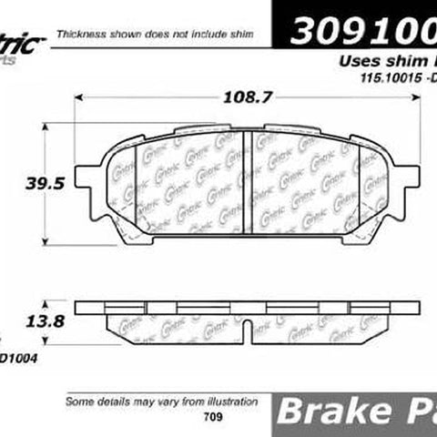 Centric Parts Stoptech Disc Brake Pad 309.10040