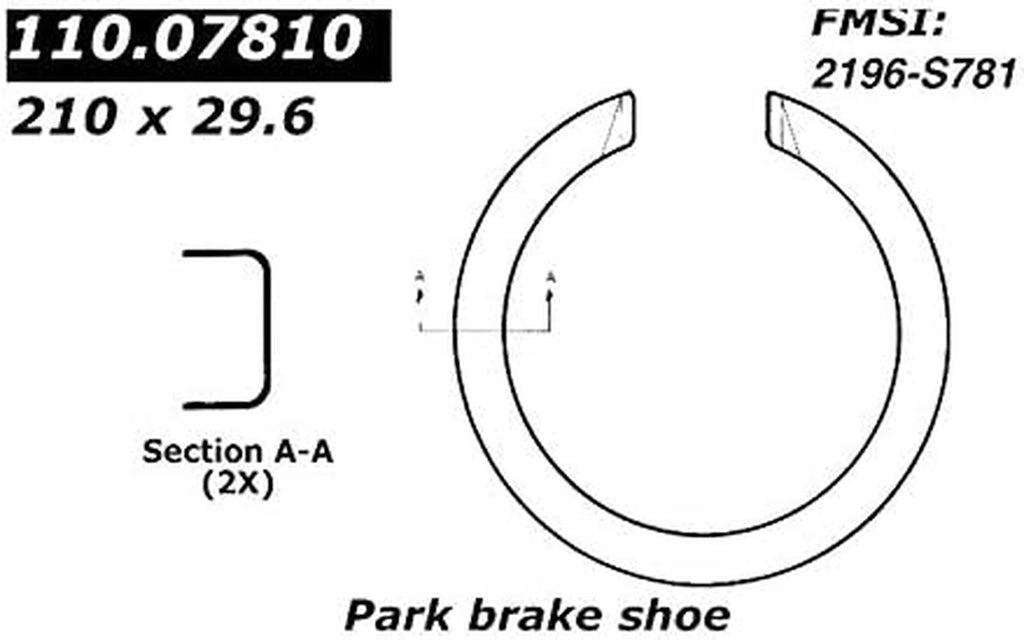 , Inc. 111.07810 Parking Brake Shoe Set