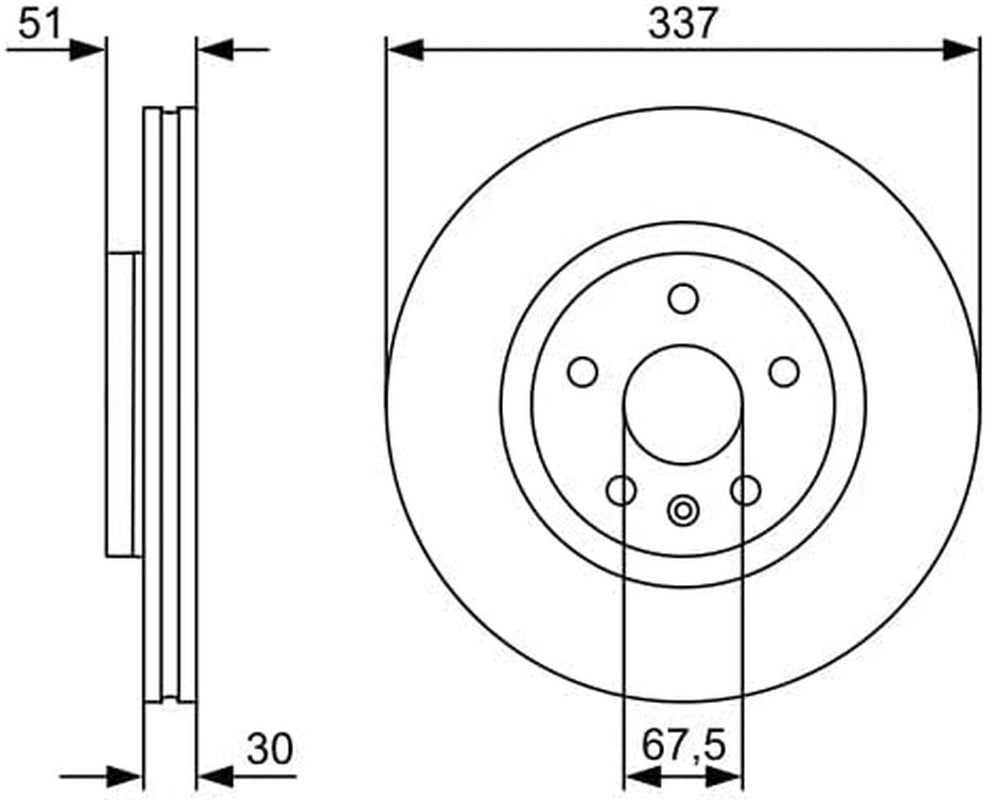 Brake Disc Carbon 337Mm 27Mm 67.5Mm Fits OPEL Insignia SAAB VAUXHALL 2008-