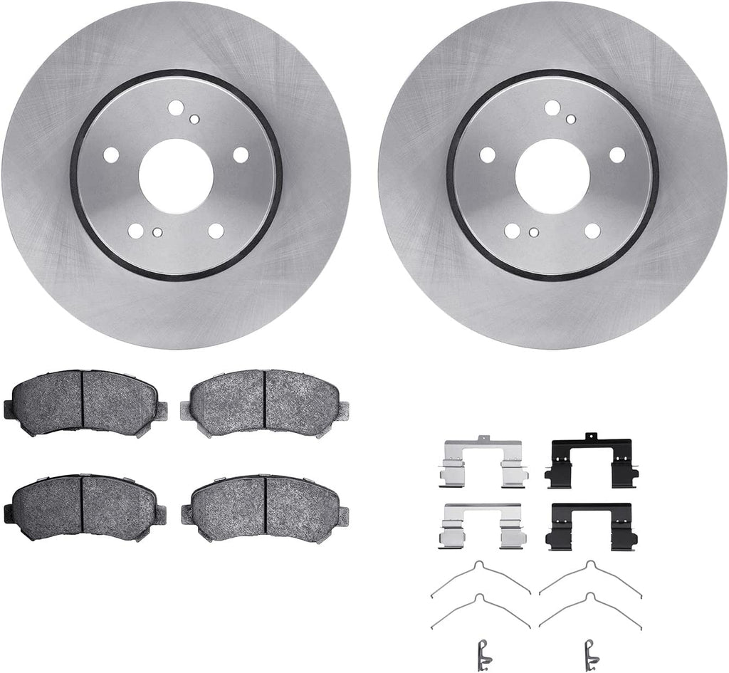 Front Brake Rotors with 5000 Advanced Brake Pads Includes Hardware 6512-01044