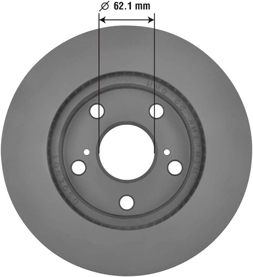 2126100GY Premium Antiox Coated Front Brake Rotor Automotive Vehicle Replacement Part for Lexus, Scion, Toyota Prius & RAV4