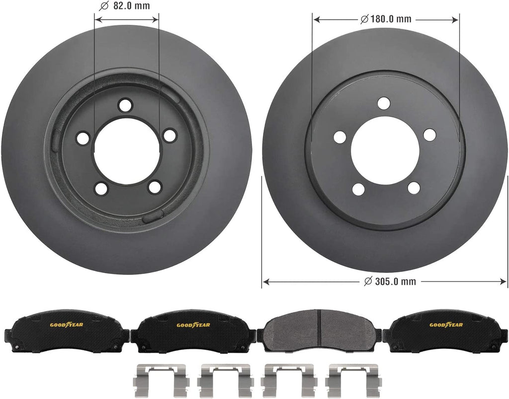 Front Brake Rotors Ceramic Pads Kit for 02-05 Ford Explorer Mercury Mountaineer