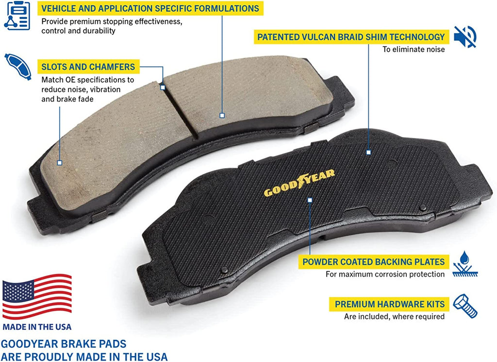 GYD884, Truck & SUV Carbon-Ceramic Front Brake Pads for 2001-07 Toyota Highlander